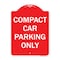 Signmission Compact Car Parking Only Heavy-Gauge Aluminum Architectural Sign, 24" x 18", RW-1824-9987 A-DES-RW-1824-9987 - alternate 1
